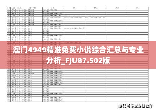 澳门4949精准免费小说综合汇总与专业分析_FJU87.502版