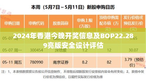 2024年香港今晚开奖信息及BOP22.289亮版安全设计评估