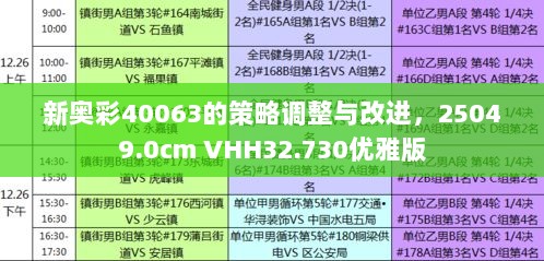 新奥彩40063的策略调整与改进，25049.0cm VHH32.730优雅版