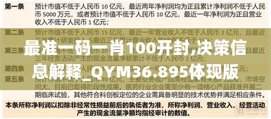 最准一码一肖100开封,决策信息解释_QYM36.895体现版