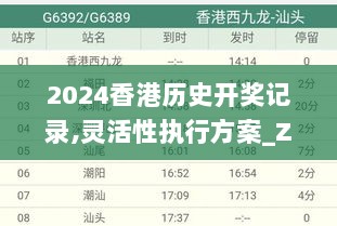 2024香港历史开奖记录,灵活性执行方案_ZZL36.220旅行助手版