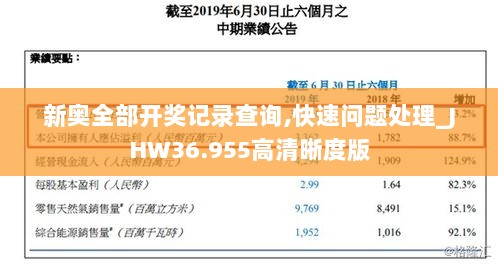 新奥全部开奖记录查询,快速问题处理_JHW36.955高清晰度版