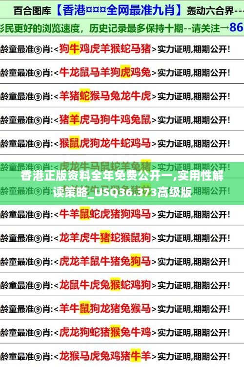 香港正版资料全年免费公开一,实用性解读策略_USQ36.373高级版