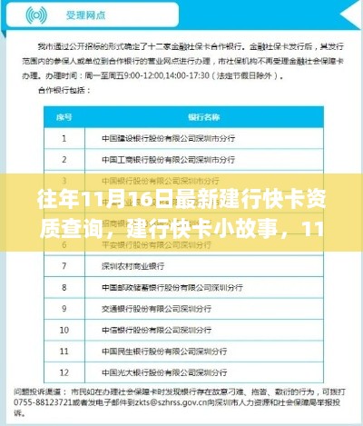 11月16日建行快卡温暖陪伴的小故事与最新资质查询指南