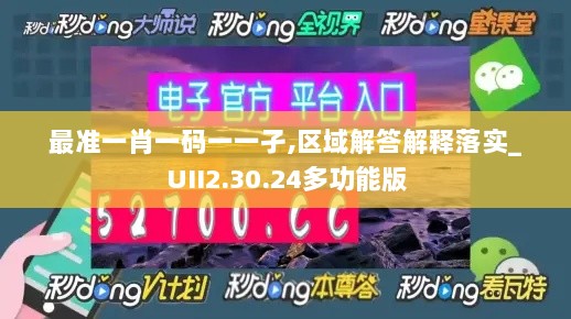 最准一肖一码一一孑,区域解答解释落实_UII2.30.24多功能版