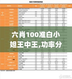 六肖100准白小妲王中王,功率分析解答说明_TBN1.74.88企业版