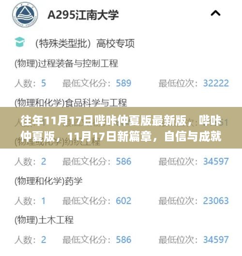 哔咔仲夏版，自信与成就的启航——11月17日新篇章