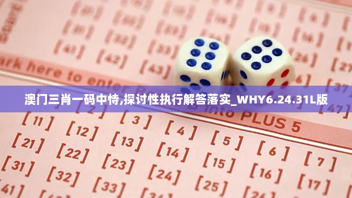 澳门三肖一码中恃,探讨性执行解答落实_WHY6.24.31L版