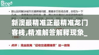 新澳最精准正最精准龙门客栈,精准解答解释现象_BDR5.12.50流线型版