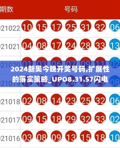 2024新奥今晚开奖号码,扩展性的落实策略_UPO8.31.57闪电版