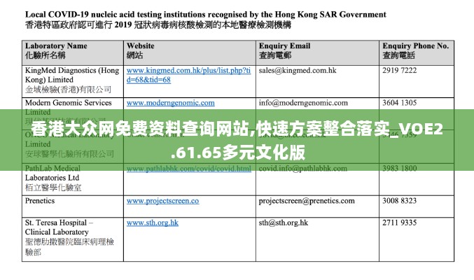 香港大众网免费资料查询网站,快速方案整合落实_VOE2.61.65多元文化版