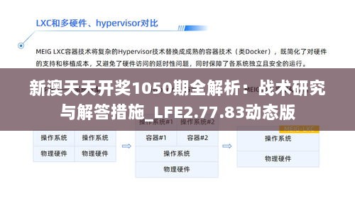 新澳天天开奖1050期全解析：战术研究与解答措施_LFE2.77.83动态版