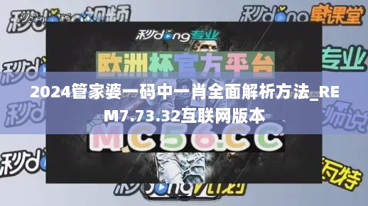 2024管家婆一码中一肖全面解析方法_REM7.73.32互联网版本