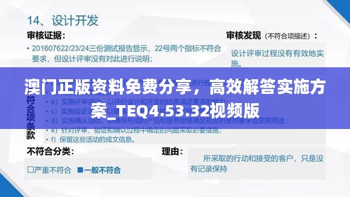 澳门正版资料免费分享，高效解答实施方案_TEQ4.53.32视频版