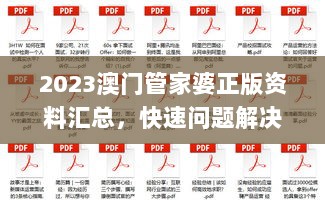 2023澳门管家婆正版资料汇总，快速问题解决_UXP7.52.67授权版