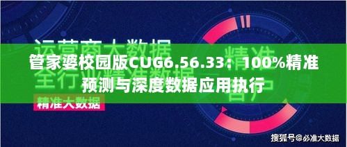 管家婆校园版CUG6.56.33：100%精准预测与深度数据应用执行