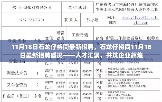 石龙仔裕同11月18日盛大招聘会，人才汇聚，共筑企业辉煌盛况