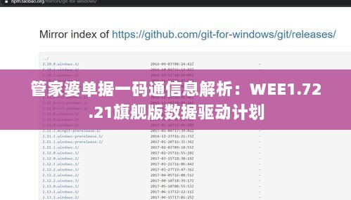 管家婆单据一码通信息解析：WEE1.72.21旗舰版数据驱动计划