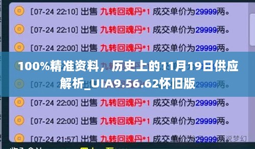 100%精准资料，历史上的11月19日供应解析_UIA9.56.62怀旧版