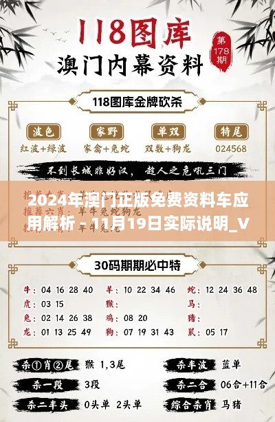 2024年澳门正版免费资料车应用解析 - 11月19日实际说明_VZE8.46.98