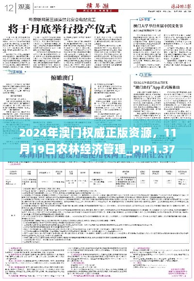 2024年澳门权威正版资源，11月19日农林经济管理_PIP1.37.85稀缺版