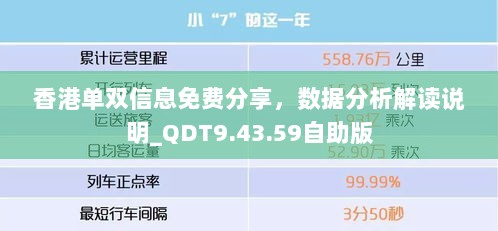 香港单双信息免费分享，数据分析解读说明_QDT9.43.59自助版