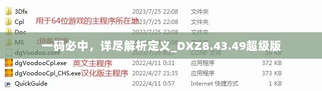 一码必中，详尽解析定义_DXZ8.43.49超级版