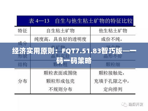 经济实用原则：FQT7.51.83智巧版—一码一码策略