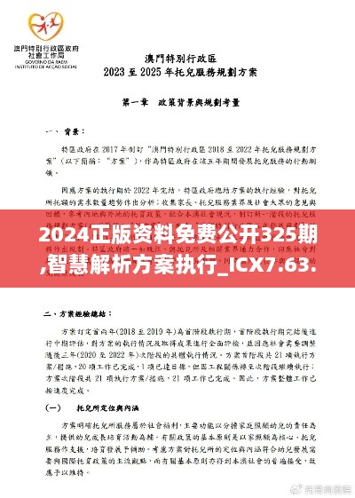 2024正版资料免费公开325期,智慧解析方案执行_ICX7.63.88策展版