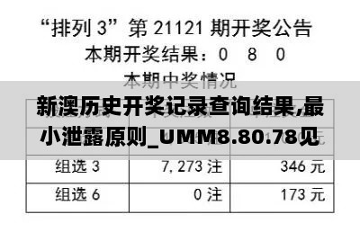 新澳历史开奖记录查询结果,最小泄露原则_UMM8.80.78见证版