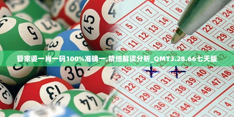 管家婆一肖一码100%准确一,精细解读分析_QMT3.28.66七天版