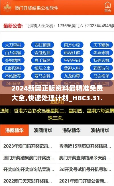 2024新奥正版资料最精准免费大全,快速处理计划_HBC3.31.67酷炫版