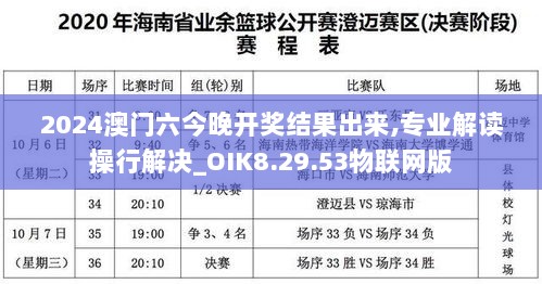 2024澳门六今晚开奖结果出来,专业解读操行解决_OIK8.29.53物联网版