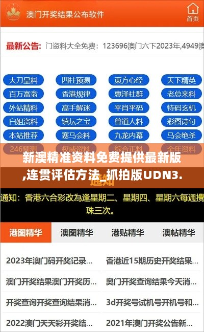 新澳精准资料免费提供最新版,连贯评估方法_抓拍版UDN3.10