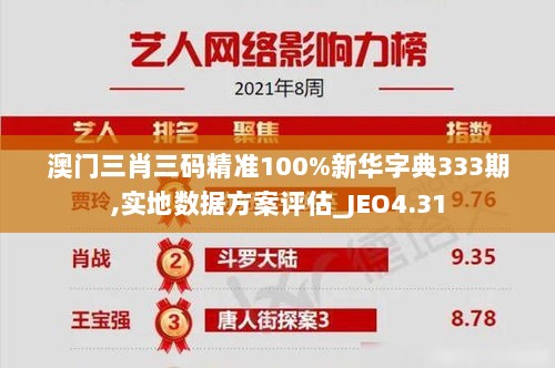 澳门三肖三码精准100%新华字典333期,实地数据方案评估_JEO4.31