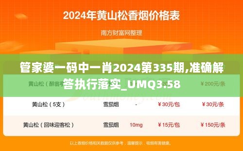 管家婆一码中一肖2024第335期,准确解答执行落实_UMQ3.58