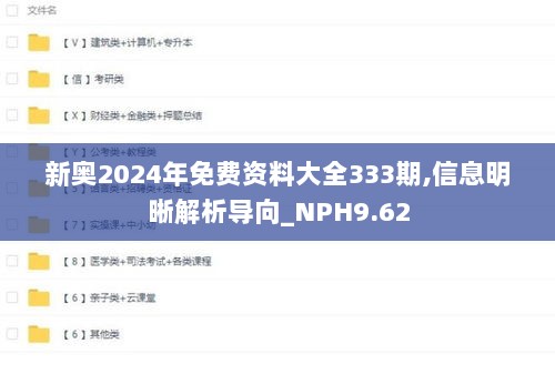 新奥2024年免费资料大全333期,信息明晰解析导向_NPH9.62