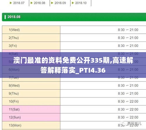 澳门最准的资料免费公开335期,高速解答解释落实_PTI4.36