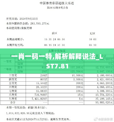 一肖一码一特,解析解释说法_LST7.81