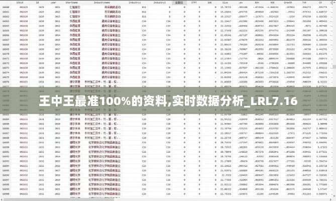 王中王最准100%的资料,实时数据分析_LRL7.16