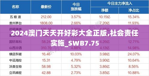 2024澳门天天开好彩大全正版,社会责任实施_SWB7.75