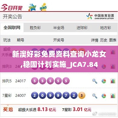 新澳好彩免费资料查询小龙女,稳固计划实施_JCA7.84