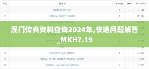 澳门传真资料查询2024年,快速问题解答_MKH7.19