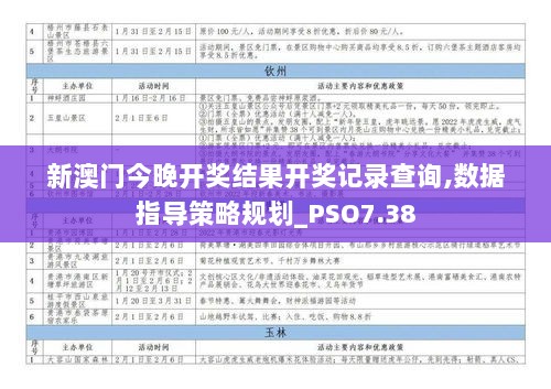 新澳门今晚开奖结果开奖记录查询,数据指导策略规划_PSO7.38