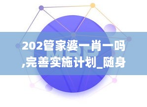 202管家婆一肖一吗,完善实施计划_随身版LNN5.94