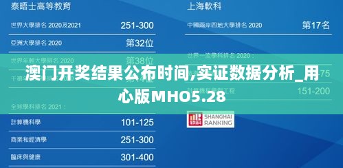 澳门开奖结果公布时间,实证数据分析_用心版MHO5.28