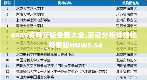 4949资料正版免费大全,实证分析详细枕_轻量版HUW5.54