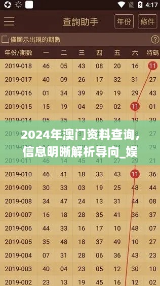 2024年澳门资料查询,信息明晰解析导向_娱乐版LNQ5.43