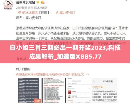 白小姐三肖三期必出一期开奖2023,科技成果解析_加速版XBB5.77