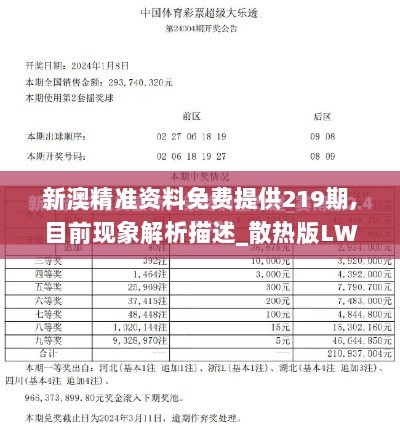 新澳精准资料免费提供219期,目前现象解析描述_散热版LWK13.89